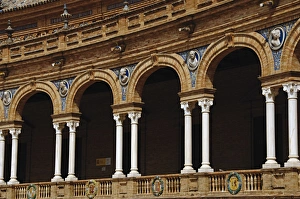 Images Dated 22nd April 2007: Espa?a. Andalusia. Seville. Spains Square. Detail