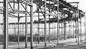 ESteam train on the Elevated Railroad, New York, USA
