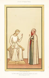 Moulin Prints: Esther pleading with her husband King Ahasuerus of Persia