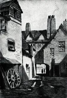 Hughes Prints: An etching of some houses in Marlborough