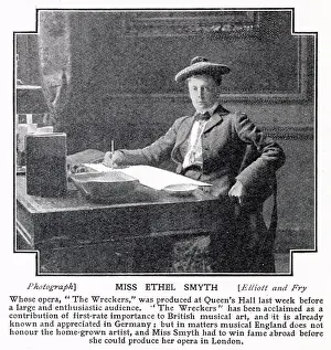 Composed Prints: Ethel Smyth (1858 - 1944), English composer and a member of the women's suffrage movement