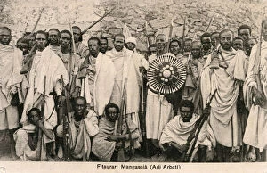 Images Dated 30th May 2018: Ethiopian Chief Fitaurari Mangasha and his warriors