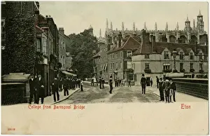 Schoolboys Prints: Eton College from Barnspool Bridge