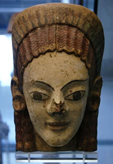 Images Dated 9th April 2009: Etruscan Art. Italy. Antefix as a womans head. C. 500 B.C