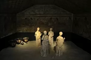 Etruria Gallery: Etruscan. Art. Reconstruction of the Tomb of the Leopards in