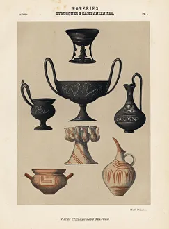 Campania Collection: Etruscan and Campanian pottery in soft paste without glaze