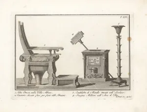 Candlestick Prints: Etruscan chair, funeral urn and Roman standard