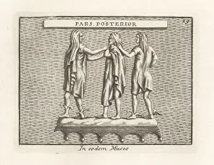 Ridolfino Venuti Prints: Etruscan mimes or actors in winged boots (rear view)