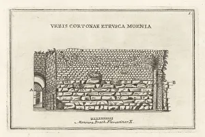 Ridolfino Venuti Prints: Etruscan mortarless walls in the city of Cortona, Italy