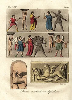 Images Dated 27th January 2020: Etruscan mural from the necropolis at Tarquinia