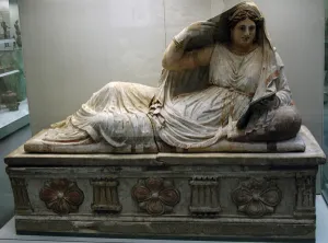 Girdle Gallery: Etruscan sarcophagus of Seianti Hanunia Tlesnasa. 150-140 BC