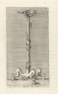Ridolfino Venuti Prints: Etruscan tripod with griffin legs, birds and a serpent