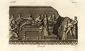 Couches Collection: Etruscans in garlands lying on couches at a feast