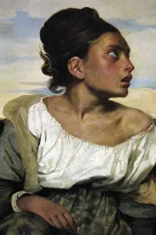 Cemetery Prints: Eugene Delacroix (1798-1863). Orphan girl at the cemetery, 1
