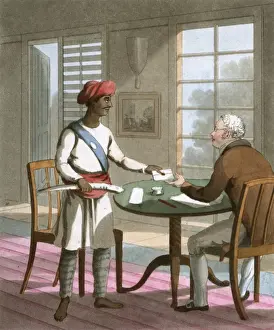Delivers Prints: European Gentleman delivering a letter