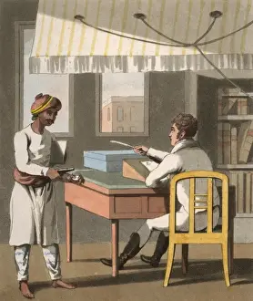 Punkah Prints: European Gentleman in Private Office