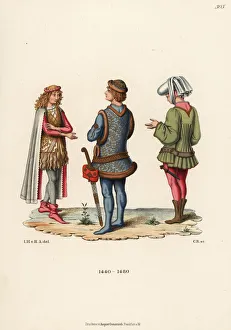 Images Dated 12th June 2019: European mens costumes of the mid-15th century