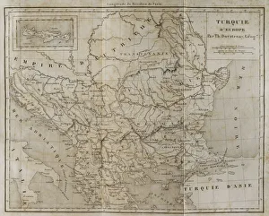 Marmara Prints: European Turkey map by Th. Duvotenay