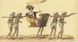 Loincloth Prints: European woman in a tonjon