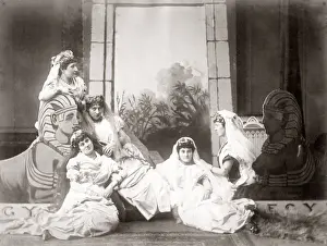 Tableau Prints: European women in classical setting, Egypt, c. 1880 s