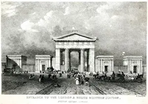 Euston Prints: Euston Arch - entrance to the railway station - London