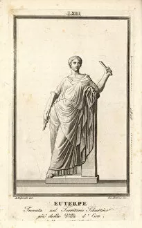 Mythology Collection: Euterpe, muse of music and lyric poetry, holding a flute