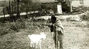 Evacuated Prints: Evacuated French peasant returns home, WW1