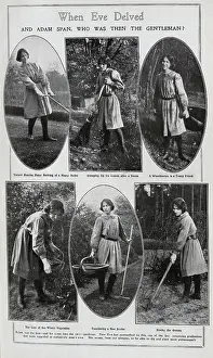 Onions Prints: When Eve Delved and Adam span, who then was the gentleman?'Scenic outdoor photographs of woman gardening