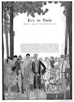 Images Dated 24th September 2014: Eve in Paris - Fashions on Display at the Stamp market on th