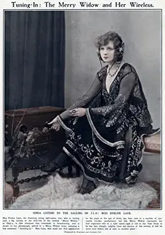 Laye Prints: Evelyn Laye listening to music in 1923