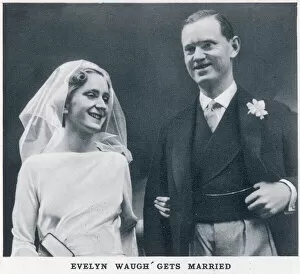Novelist Collection: Evelyn Waugh gets married