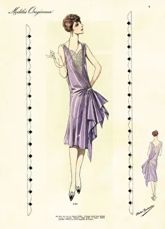 Evening dress in lilac velvet chiffon