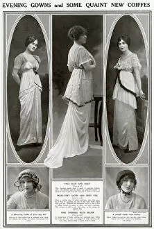 Images Dated 1st September 2016: Evening dresses and some quaint coiffes 1913