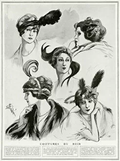 Headdresses Collection: Evening hairstyles 1912
