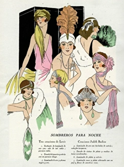 Images Dated 18th May 2012: Evening headwear by Lewis and Judith Barbier