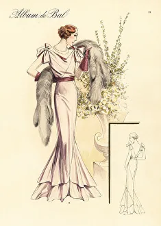 Ball Gown Prints: Evening robe in faille, 1935