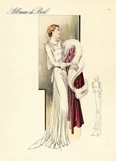 Ball Gown Prints: Evening robe in satin cuit, 1935