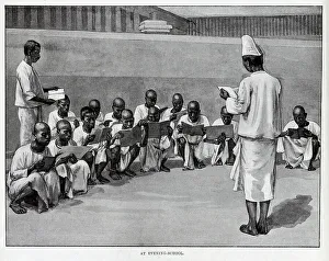 Teachers Prints: Evening School, Burmese prison, illustration of prisoners