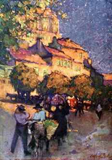 Darkness Prints: Evening Town Scene