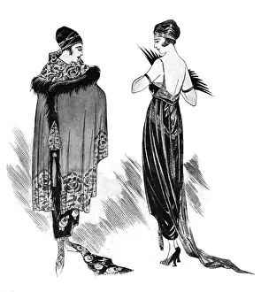 Wrap Prints: Evening wrap and evening dress, 1919