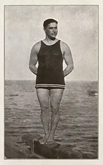 Everett Prints: Everett Adargo, deep sea diver, Santa Catalina Island, USA