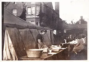 Evesham Plum Picking Camp tents and trestles
