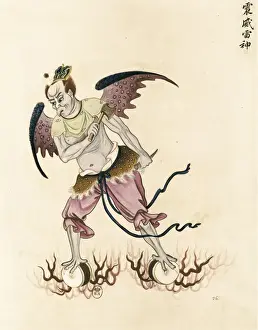 Genie Prints: Evil Genie of the Taoist shamanism. Chinese art