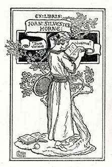 Racket Prints: Ex Libris Bookplate, Joan Silvester Horne