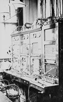 Telephones Prints: An example of an early telephone switchboard