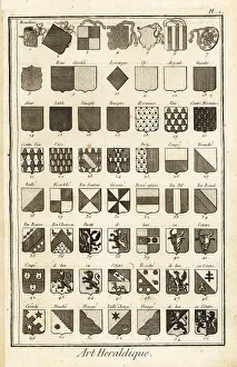 1763 Prints: Examples of heraldic terms describing a coat of arms