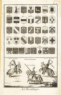 1763 Prints: Examples of heraldic terms describing a coat of arms