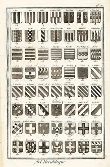1763 Prints: Examples of heraldic terms describing a coat of arms