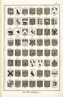 1763 Prints: Examples of heraldic terms describing a coat of arms
