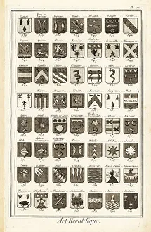 1763 Prints: Examples of heraldic terms describing a coat of arms